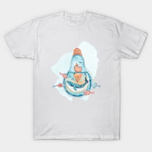 Watercolor cute whale illustration T-Shirt